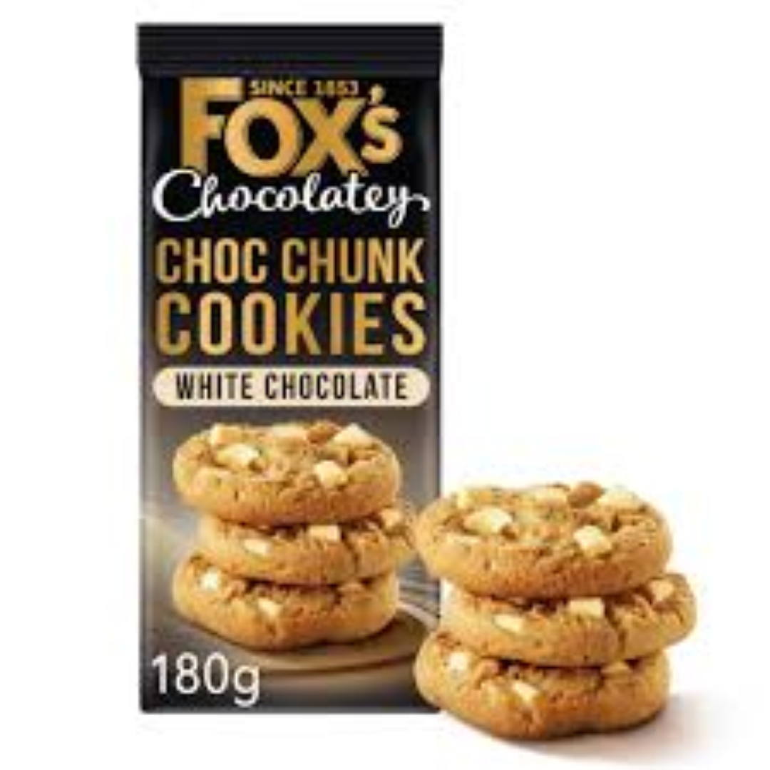 FOX'S FABULOUS WHITE CHOC COOKIES 180G